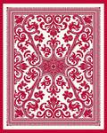 Crimson Baroque Scrollwork Medallion Rug