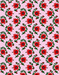 Red Floral Sprigs Repeating Pattern Rug