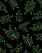 Emerald Green Fern Frond Pattern Rug