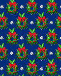 Red Bow Green Wreath White Flower Rug