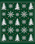 White Evergreen Snowflake Harmony Rug