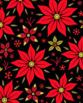 Bold Red Poinsettia Floral Background Rug