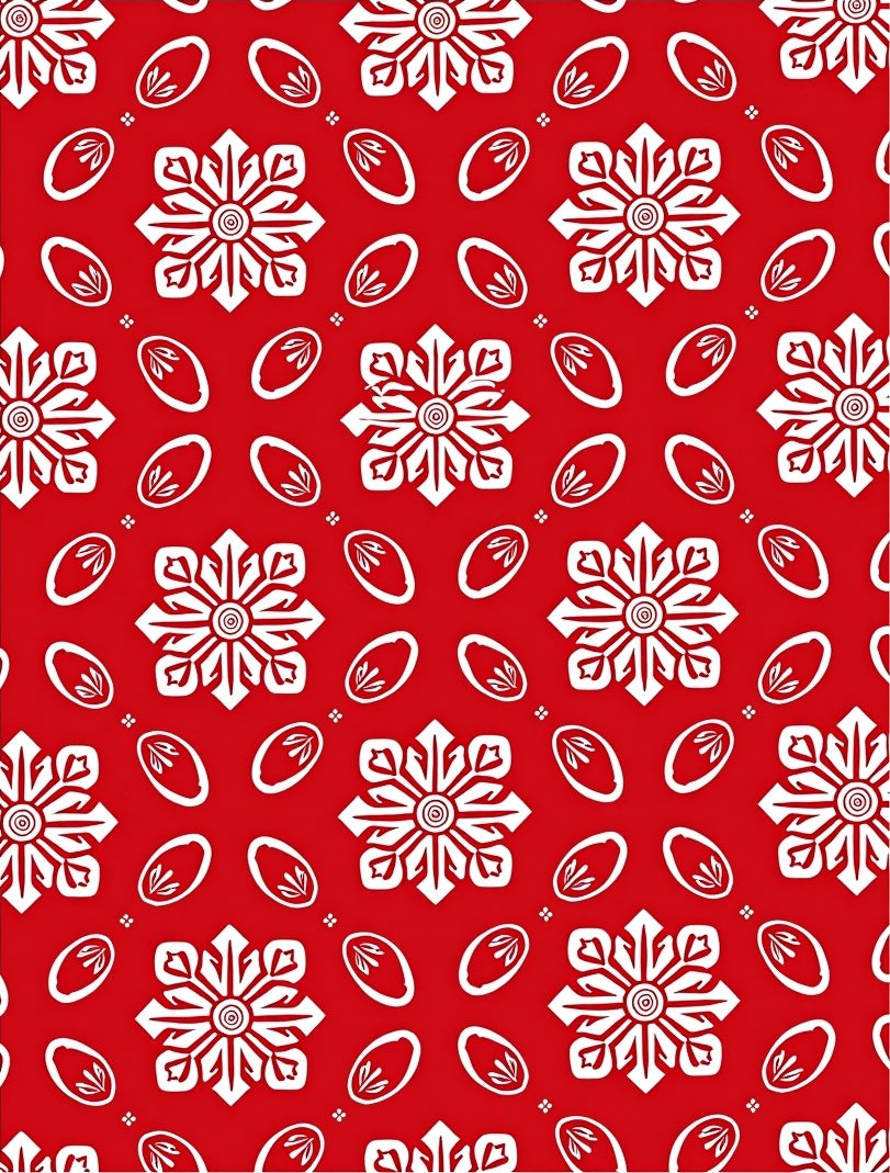 Crimson White Floral Medallion Swirl Rug