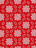 Crimson White Floral Medallion Swirl Rug