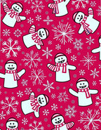 Happy Snowmen Snowflake Red Background Rug