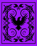 Black Raven Floral Filigree Purple Rug