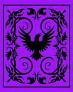Black Raven Floral Filigree Purple Rug