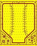 Bright Yellow Baseball Stitch Graphics Rug
