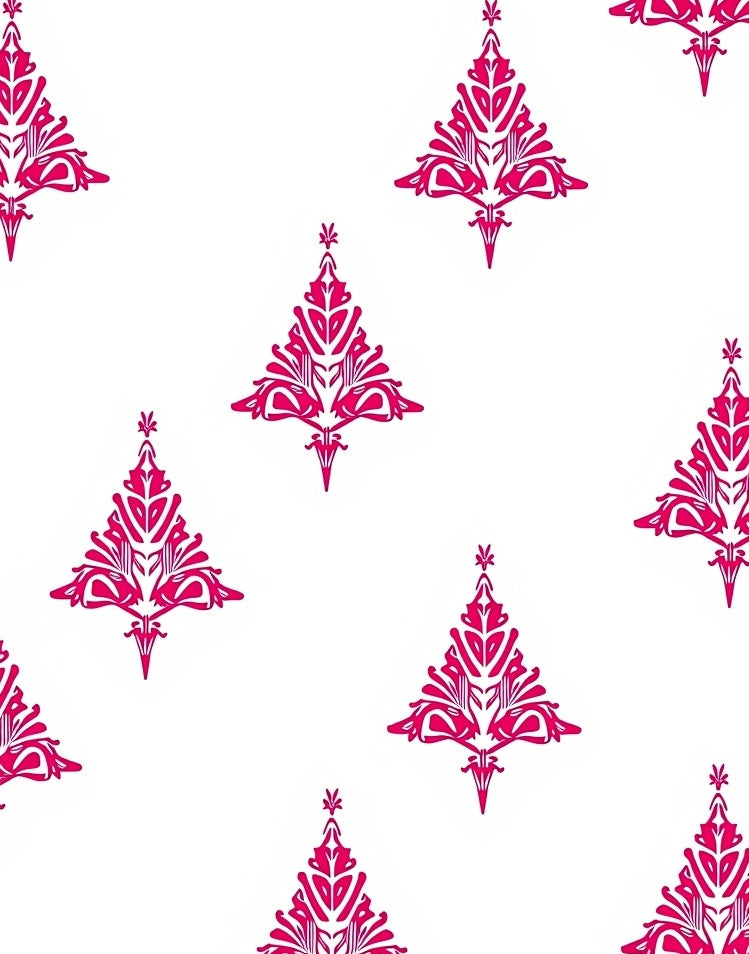 Hot Pink Ornate Tree Medallion Rug