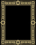 Golden Art Deco Geometric Frame Rug