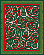 Emerald Green Candy Cane Swirls Rug