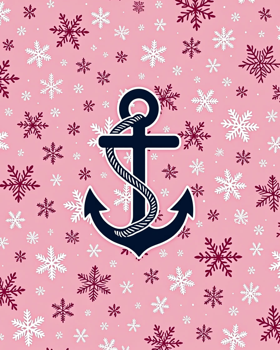 Pink Snowflake Anchor Medley Rug