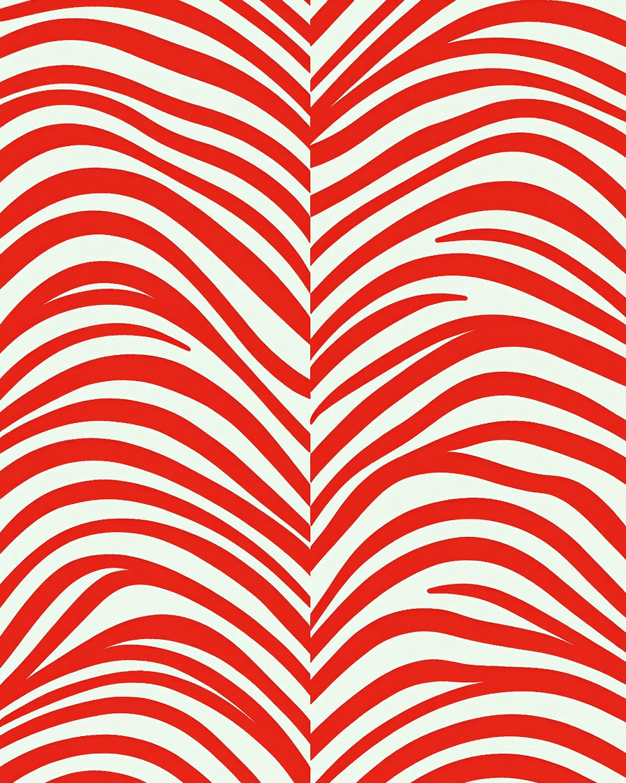 Bold Red Zebra Stripe Rug
