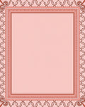 Pale Pink Ornate Scroll Border Rug