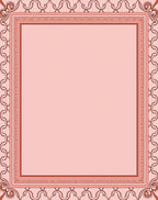 Pale Pink Ornate Scroll Border Rug