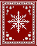 Crimson Snowflake Winter Wonderland Rug
