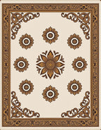 Ornate Floral Bloom Arrangement Rug