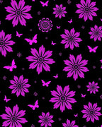 Vibrant Fuschia Floral Fluttering Butterfly Rug