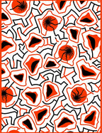 Bold Orange Black White Abstract Organic Rug