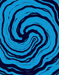 Oceanic Blue Swirl Abstract Rug