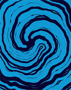 Oceanic Blue Swirl Abstract Rug