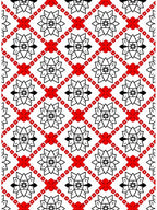 Bold Red Geometric Starburst Rug