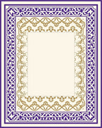 Deep Purple Geometric Gold Inlay Frame Rug
