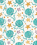 Oceanic Seashell Starfish Wave Medley Rug