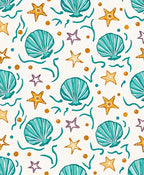 Oceanic Seashell Starfish Wave Medley Rug