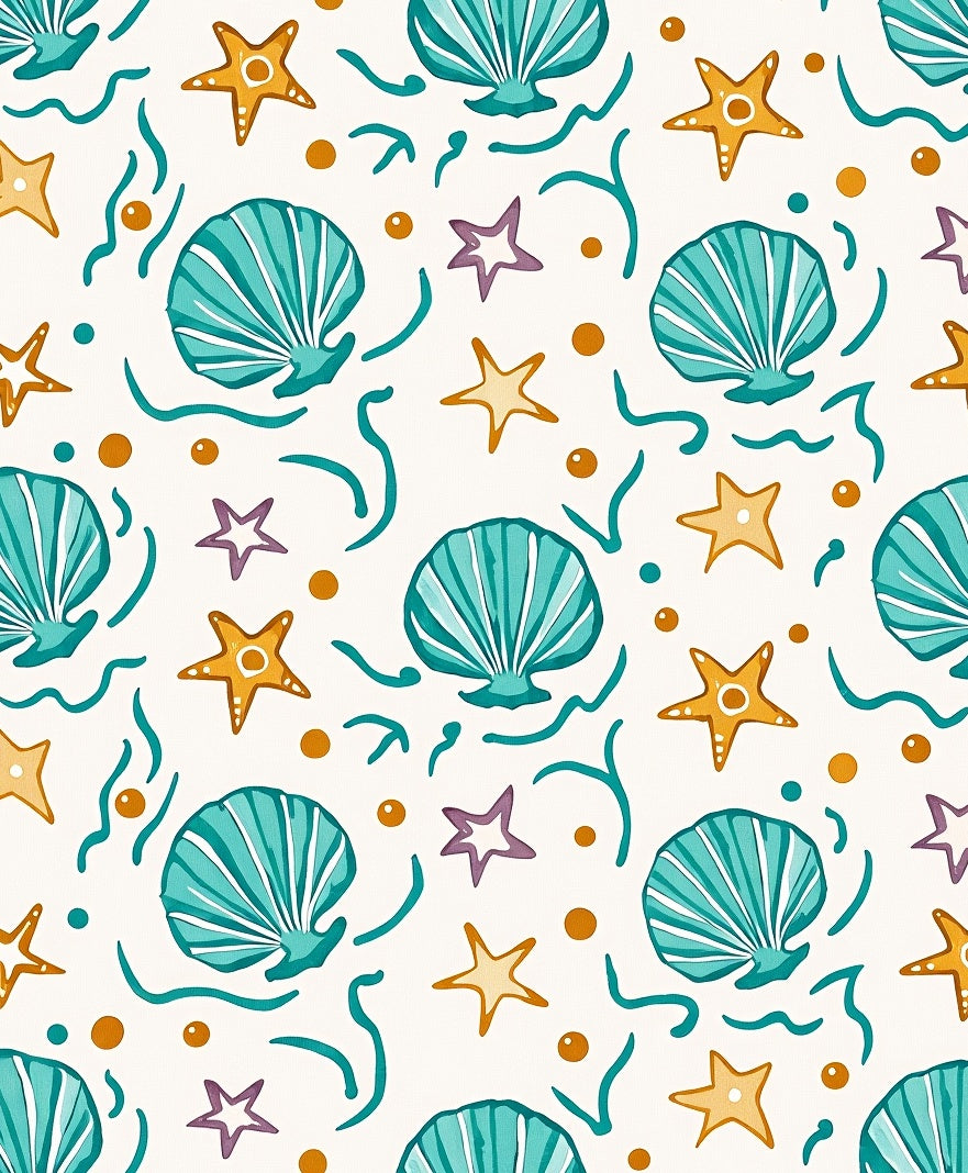 Oceanic Seashell Starfish Wave Medley Rug