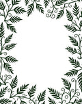 Emerald Green Botanical Vine Border Rug