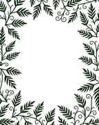 Emerald Green Botanical Vine Border Rug