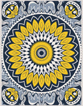 Golden Yellow Sunburst Mandala Rug
