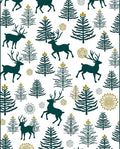 Winter Deer Forest Gold Medallion Rug