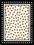 Bold Brown Polka Dot Bordered Rug