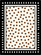 Bold Brown Polka Dot Bordered Rug