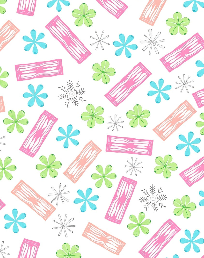 Pastel Abstract Flower Shapes Rug