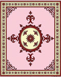 Pale Pink Crimson Medallion Symmetry Rug