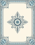 Vintage Navy Floral Medallion Border Rug