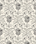 Art Nouveau Gray Floral Swirl Rug