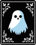 Whimsical Baby Blue Ghost Botanical Rug