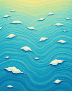Dreamy Blue Sky with Floating Clouds Rug