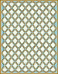 Fretwork Quatrefoil Geometric Blue Cream Rug