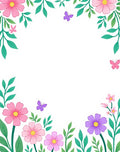 Pink Purple Blooming Garden Butterfly Rug