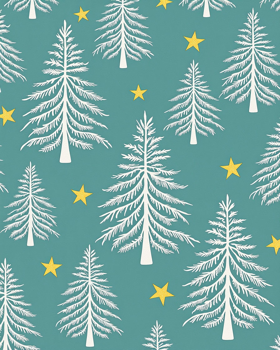 White Pine Stars Tealground Rug