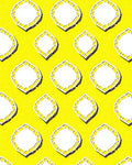 Vibrant Yellow White Geometric Medallion Rug