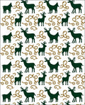 Dark Green Deer With Brown Swirls Rug
