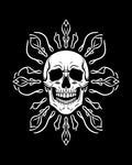 White Skull Sun Mandala Rug