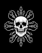 White Skull Sun Mandala Rug