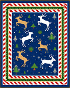 Rustic White and Tan Reindeer Forest Rug